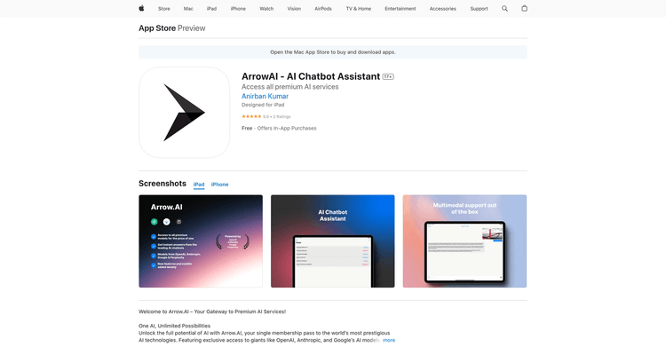ArrowAI - AI Chatbot Assistant featured image ArrowAI - AI Chatbot Assistant featured image