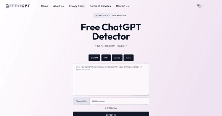ZeroGPT - Free ChatGPT Detector featured image ZeroGPT - Free ChatGPT Detector featured image