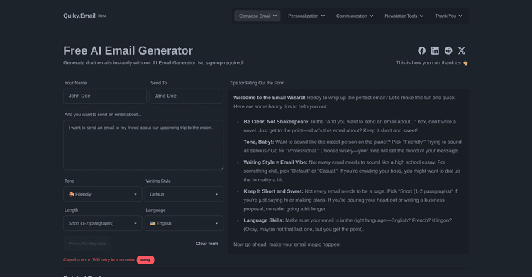 Free AI Email Generator featured image Free AI Email Generator featured image