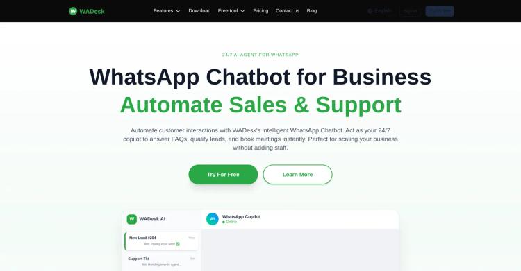 WADesk WhatsApp Chatbot featured image WADesk WhatsApp Chatbot featured image