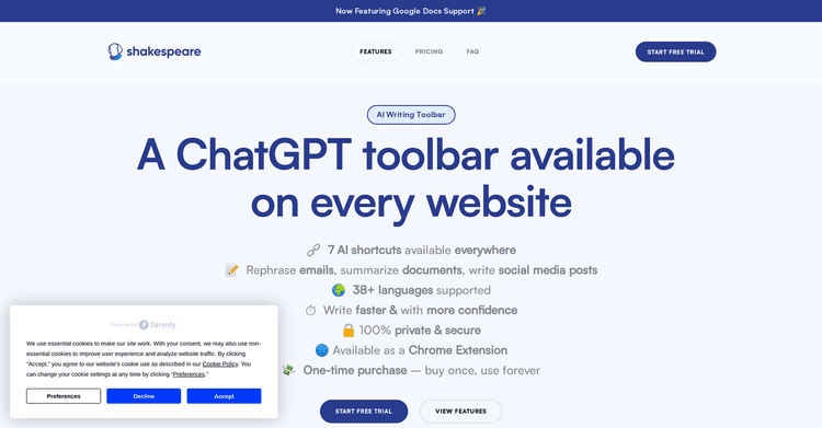 Shakespeare AI Toolbar featured image Shakespeare AI Toolbar featured image