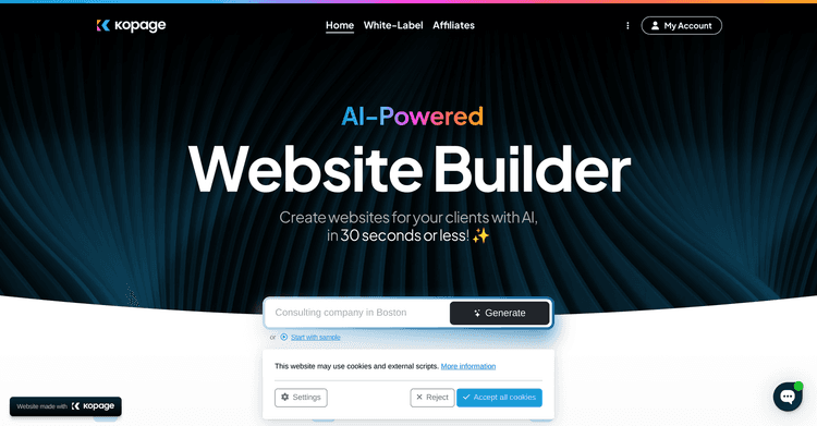 Kopage - White-Label AI Website Builder featured image Kopage - White-Label AI Website Builder featured image