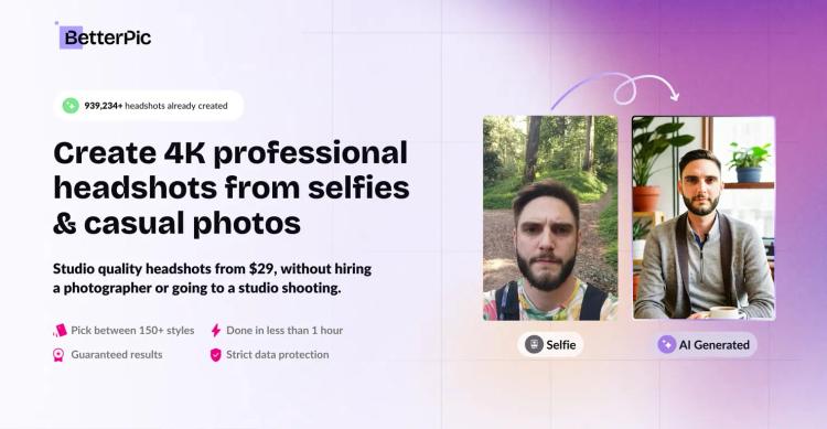 BetterPic | AI Headshots featured image BetterPic | AI Headshots featured image