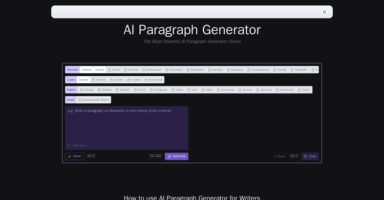 AI Paragraph Generator featured image AI Paragraph Generator featured image