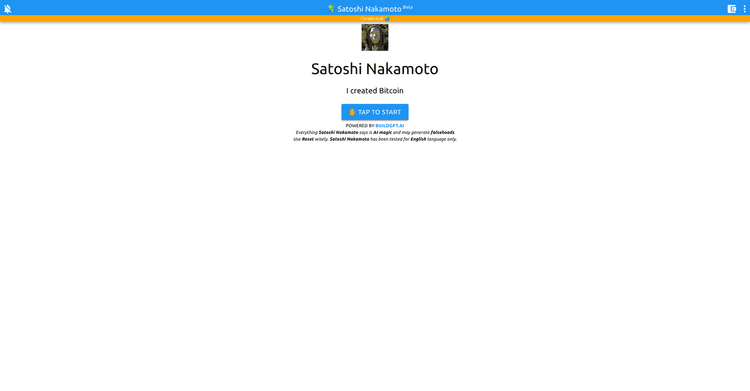 Satoshi Nakamoto Chatbot featured image Satoshi Nakamoto Chatbot featured image