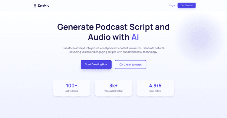 ZenMic - AI Podcast Generator featured image ZenMic - AI Podcast Generator featured image