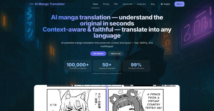 AI Manga Translate.com featured image AI Manga Translate.com featured image