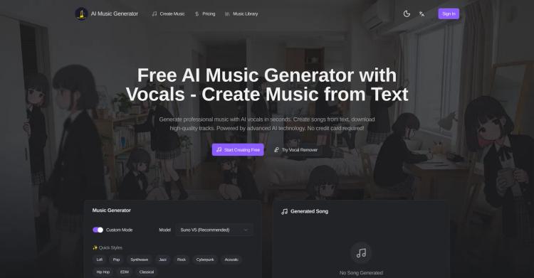 AI Music Generator.me featured image AI Music Generator.me featured image