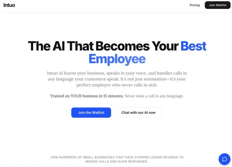 Intuo – 24/7 Voice AI Receptionist featured image Intuo – 24/7 Voice AI Receptionist featured image