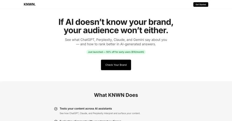 KNWN – AI Visibility & Traffic Analytics featured image KNWN – AI Visibility & Traffic Analytics featured image