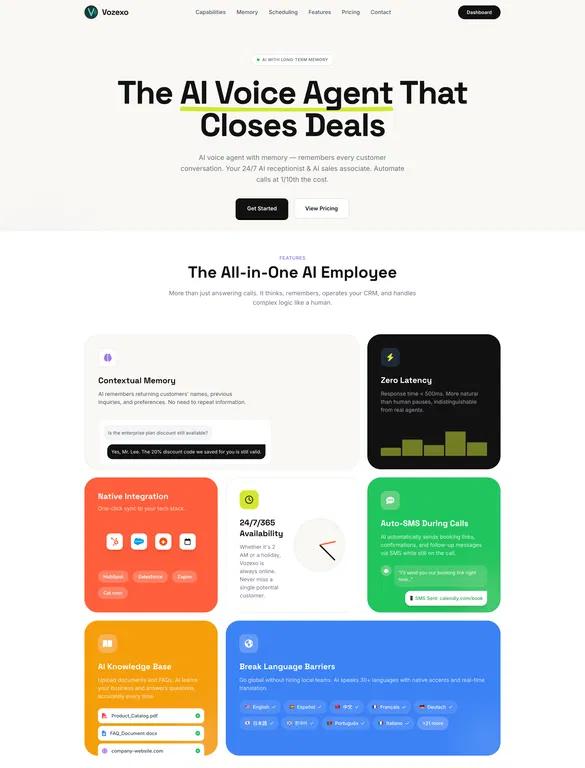 Vozexo - AI Voice Agent featured image Vozexo - AI Voice Agent featured image