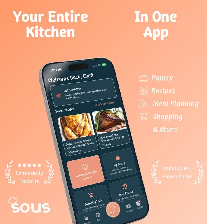 Sous | AI Recipe Generator featured image Sous | AI Recipe Generator featured image