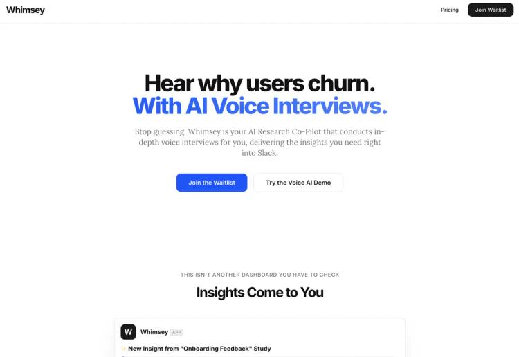 Whimsey: AI User Feedback for Product Teams featured image Whimsey: AI User Feedback for Product Teams featured image