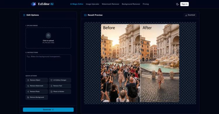EzEditor AI Magic Editor featured image EzEditor AI Magic Editor featured image