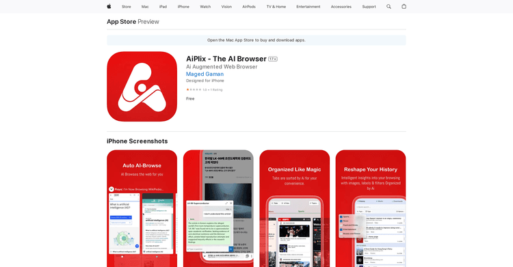 AiPlix - The AI Browser featured image AiPlix - The AI Browser featured image