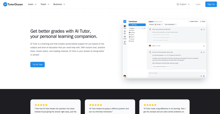 AI Tutor by SoundOcean featured image AI Tutor by SoundOcean featured image