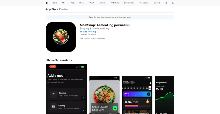 MealSnap: AI meal log journal featured image MealSnap: AI meal log journal featured image