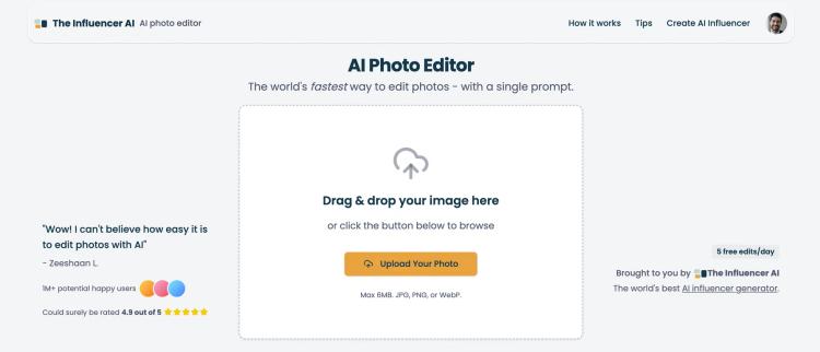 AI Photo Editor by The Influencer AI featured image AI Photo Editor by The Influencer AI featured image