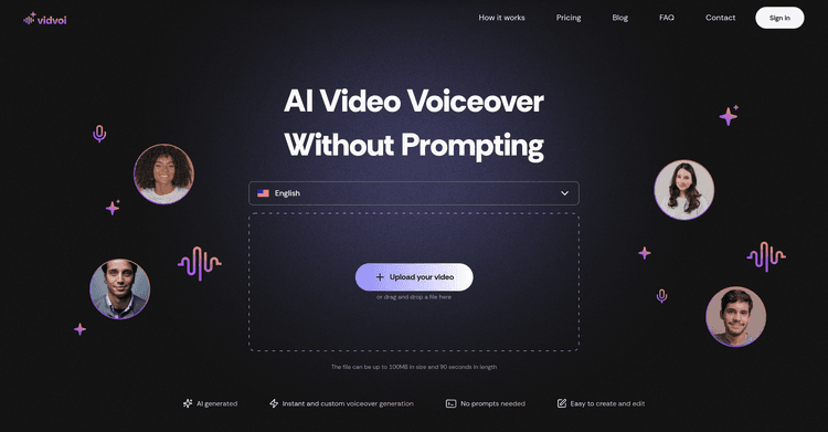 Vidvoi AI Voiceover Generator featured image Vidvoi AI Voiceover Generator featured image