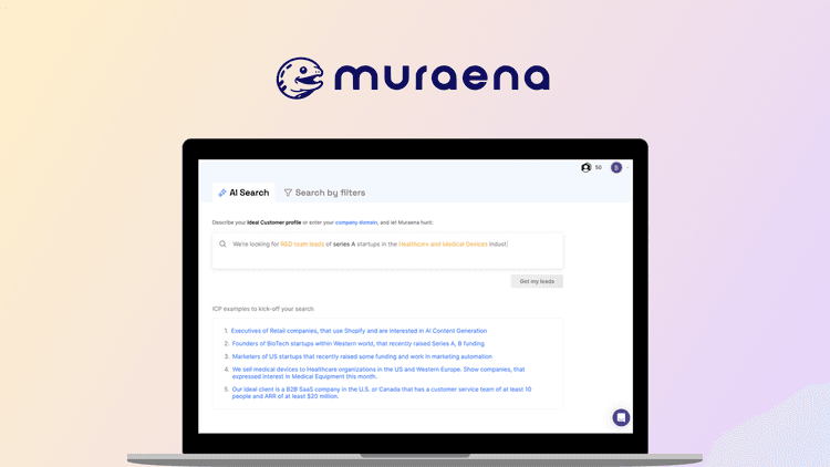 Muraena - AI-powered B2B lead generation featured image Muraena - AI-powered B2B lead generation featured image