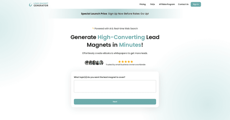 Lead Magnet Generator featured image Lead Magnet Generator featured image