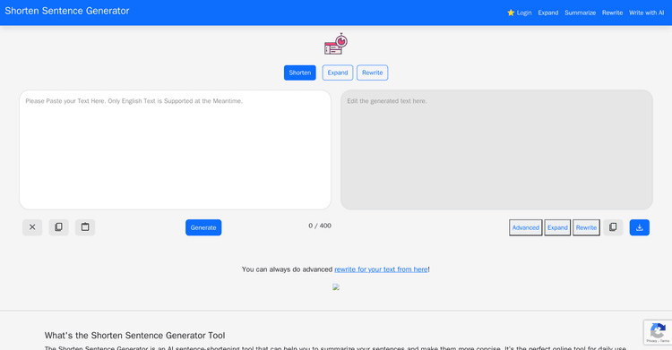 Shorten Sentence Generator featured image Shorten Sentence Generator featured image