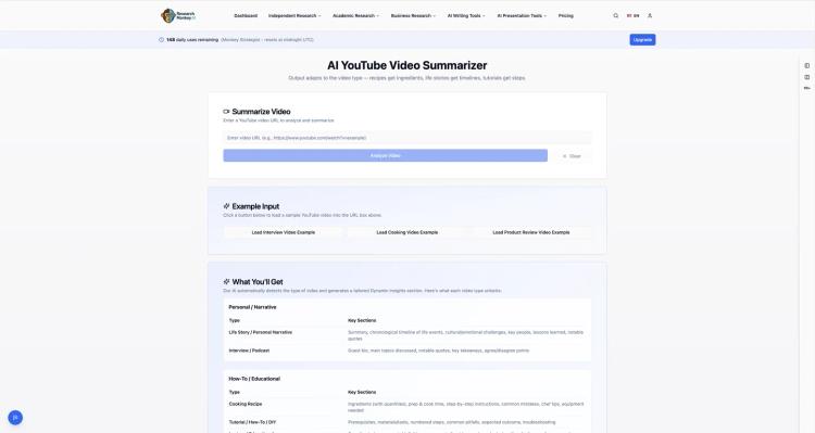ResearchMonkey AI | YouTube Summarizer featured image ResearchMonkey AI | YouTube Summarizer featured image
