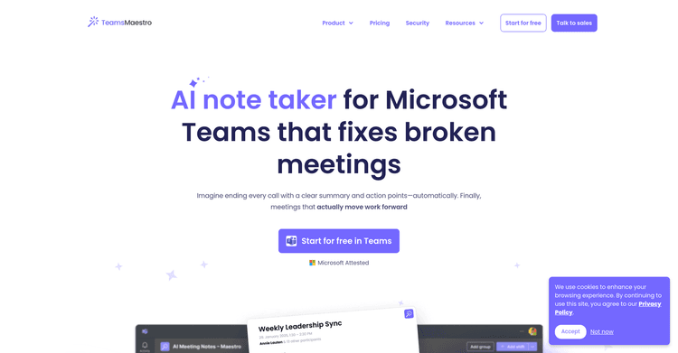 TeamsMaestro - Free AI Meeting Note Taker featured image TeamsMaestro - Free AI Meeting Note Taker featured image