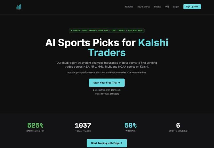 Tenki: AI Sports Picks for Kalshi Traders featured image Tenki: AI Sports Picks for Kalshi Traders featured image