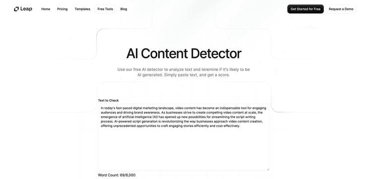 AI Content Detector by Leap featured image AI Content Detector by Leap featured image