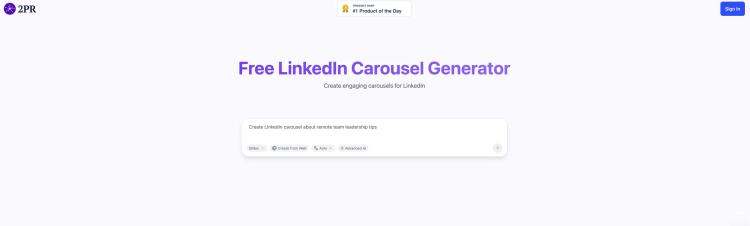 LinkedIn Carousel Generator by 2PR featured image LinkedIn Carousel Generator by 2PR featured image