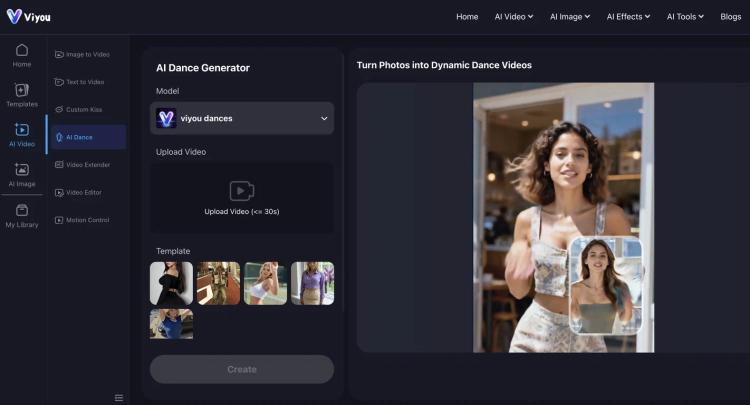 Viyou AI Dance Generator featured image Viyou AI Dance Generator featured image